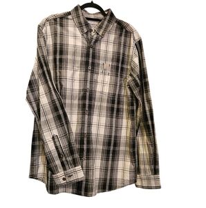 Carhartt Men's Long-Sleeved Plaid Button-Down Shirt - Size Med. Relaxed Fit